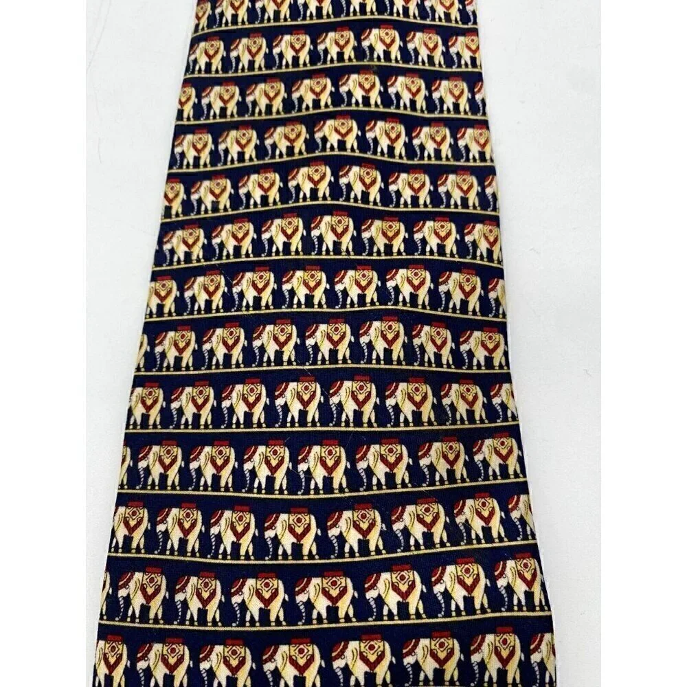 Giorgio Armani Ties for Men Set of 2 Plain and Printed Navy Blue